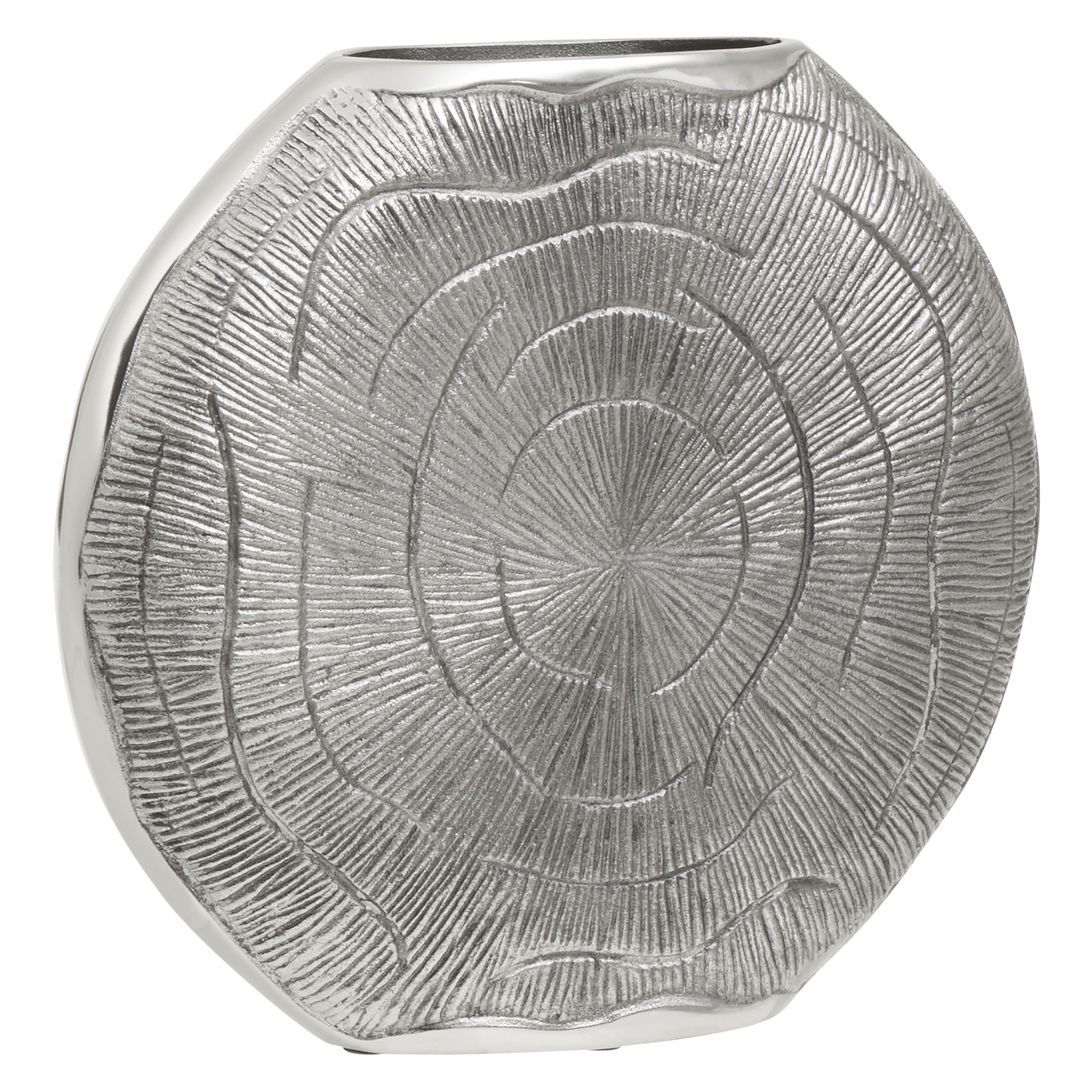 Alid Oak Wood Effect Silver Vase | Large